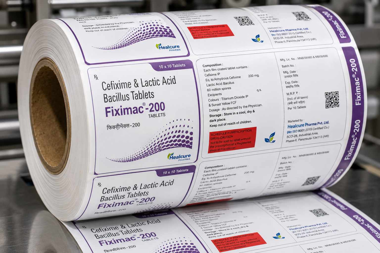 Pharmaceutical label sample - Escalent Labels